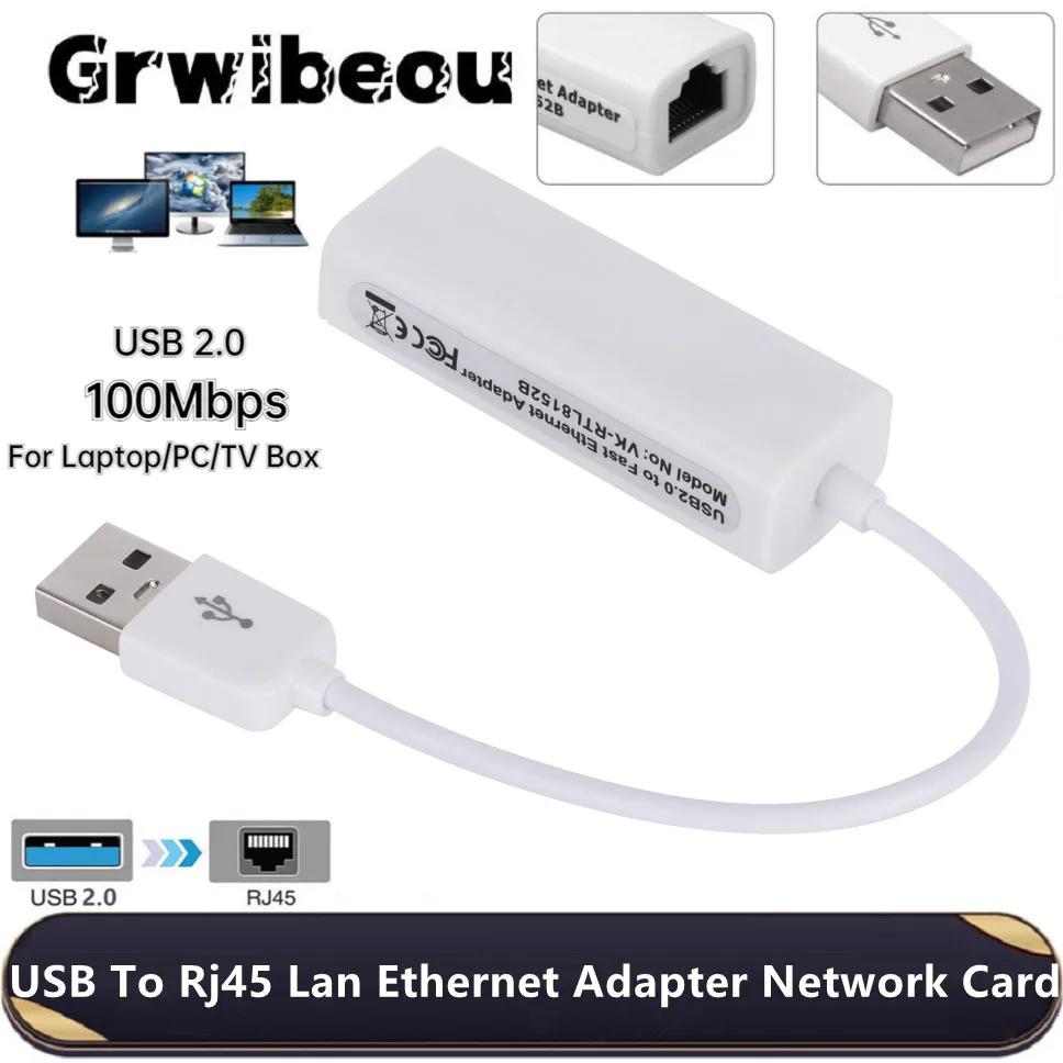 Grwibeou-USB 2.0 Ʈũ ī USB 2.0 RJ45 ̴ Lan  ̺, Win 7 8 10 XP Mac PC Ʈ  ̹ 10/100Mbps